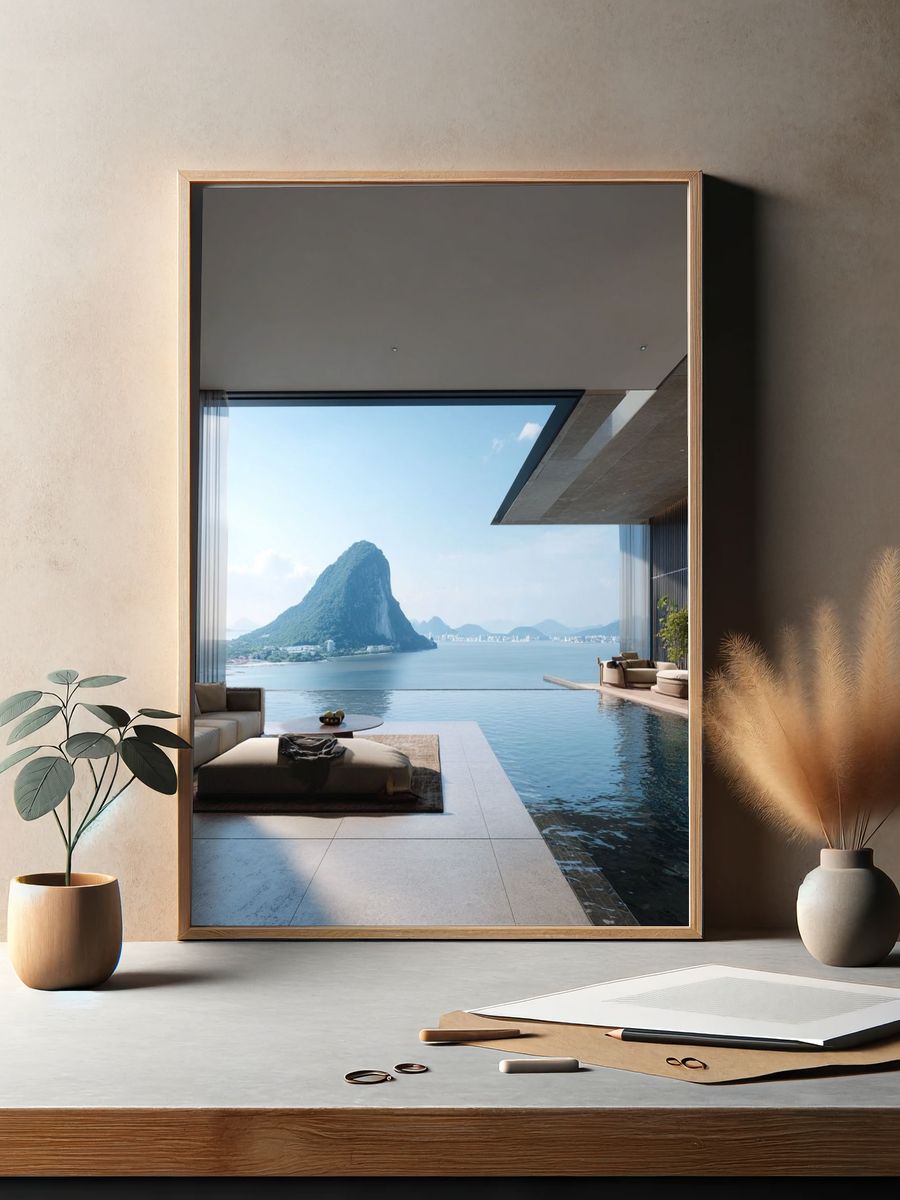 Luxury Infinity Pool Seascape Print. — room view 2