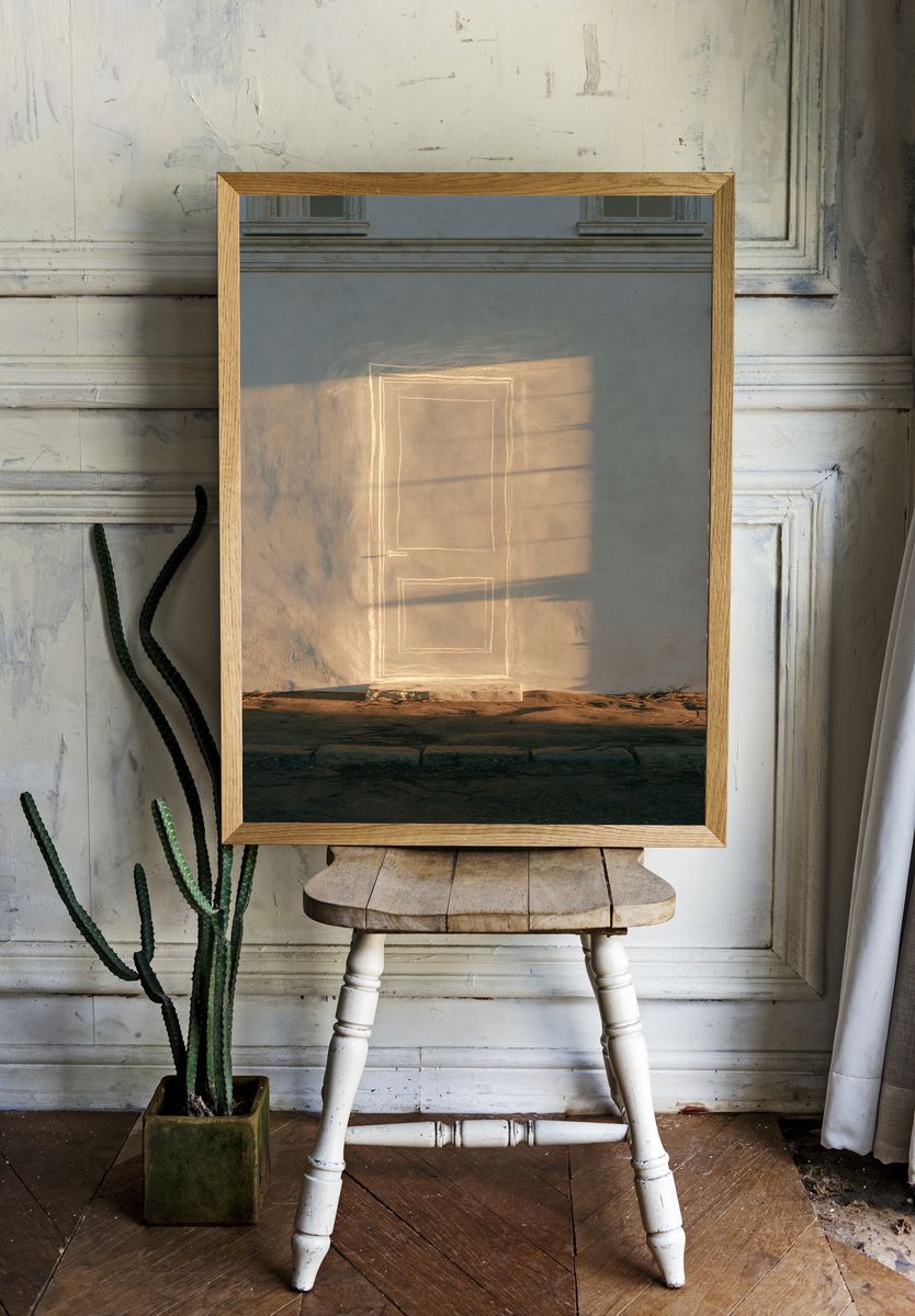 Sunlit Doorway Wall Poster. room preview