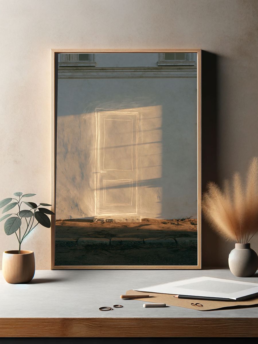 Sunlit Doorway Wall Poster. — room view 2
