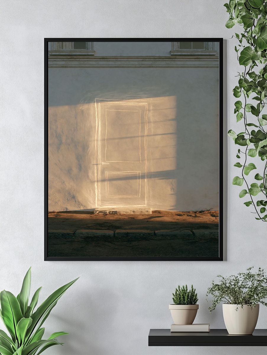 Sunlit Doorway Wall Poster. — room view 4