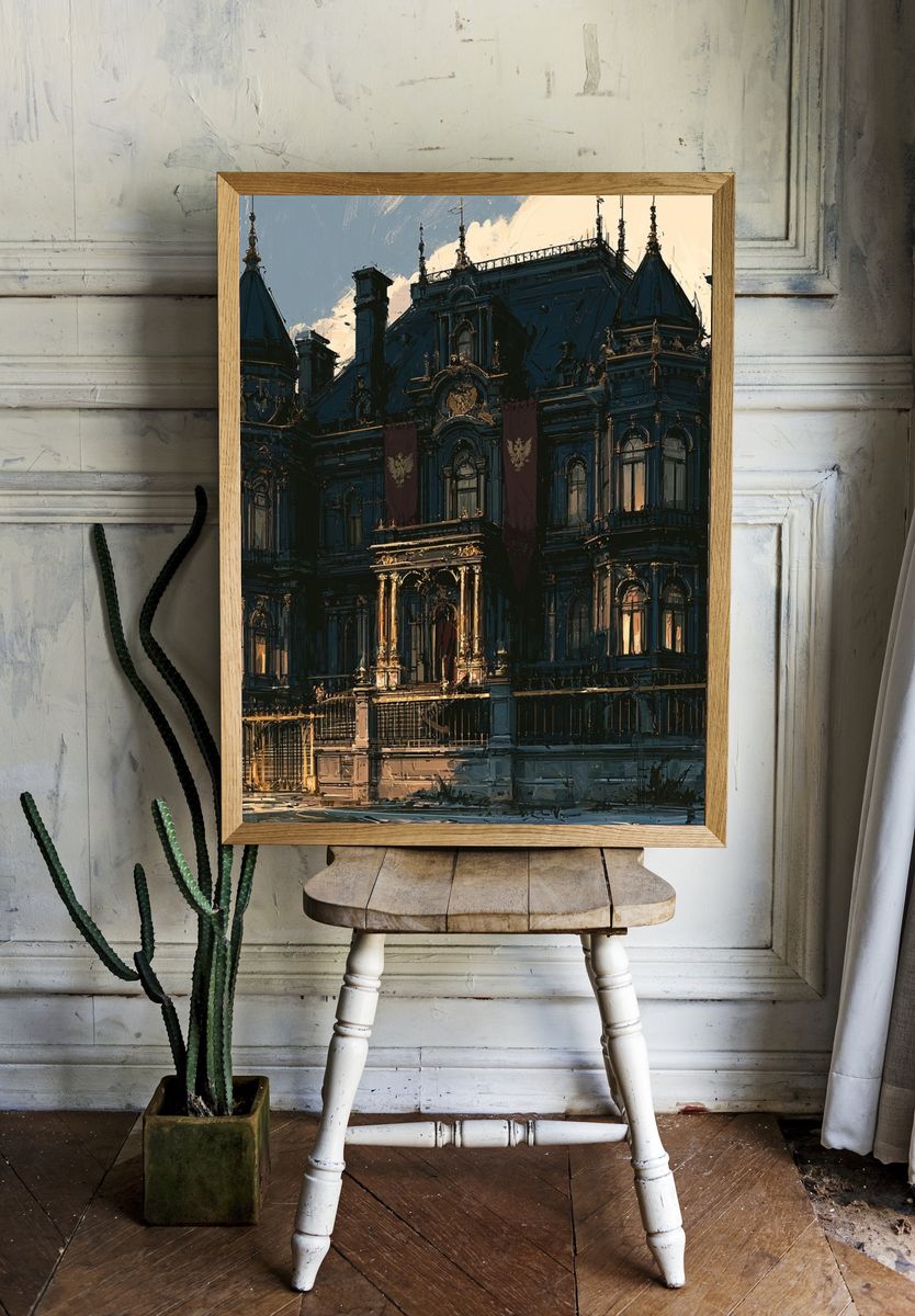 Haunted Mansion Architecture Print. room preview
