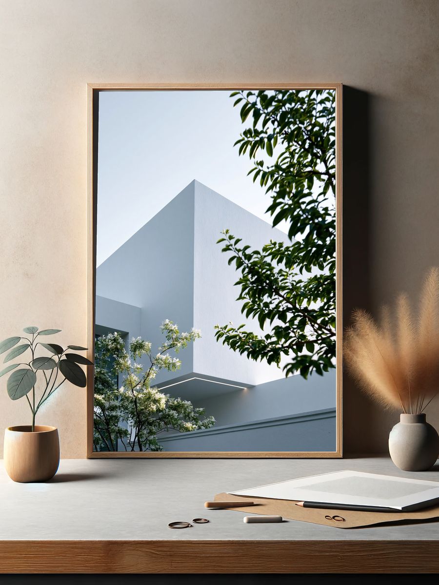 Modern Courtyard Architecture Print. — room view 2