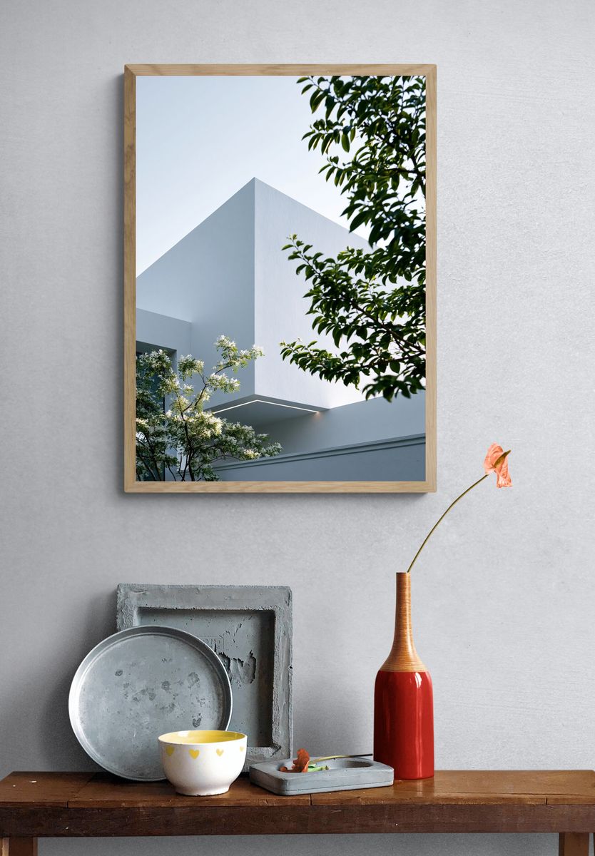 Modern Courtyard Architecture Print. — room view 3