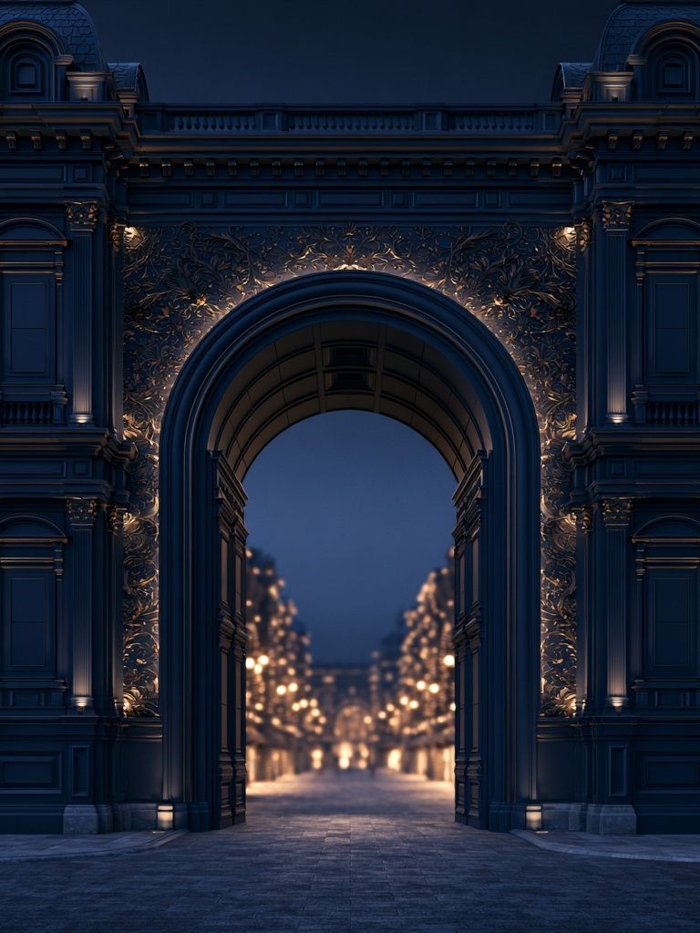Grand Archway at Dusk Print. poster detail