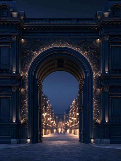 Grand Archway at Dusk Print. poster