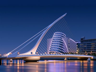 Illuminated Modern Bridge Architecture Print.