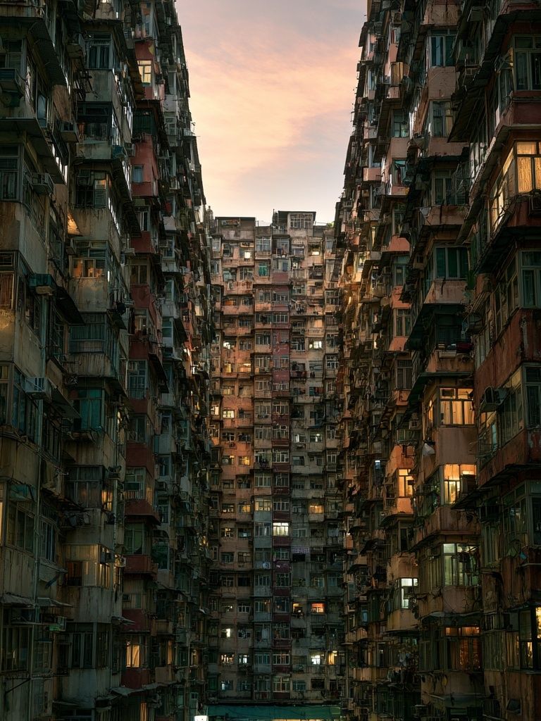 Dense Urban Apartment Blocks Poster. poster detail