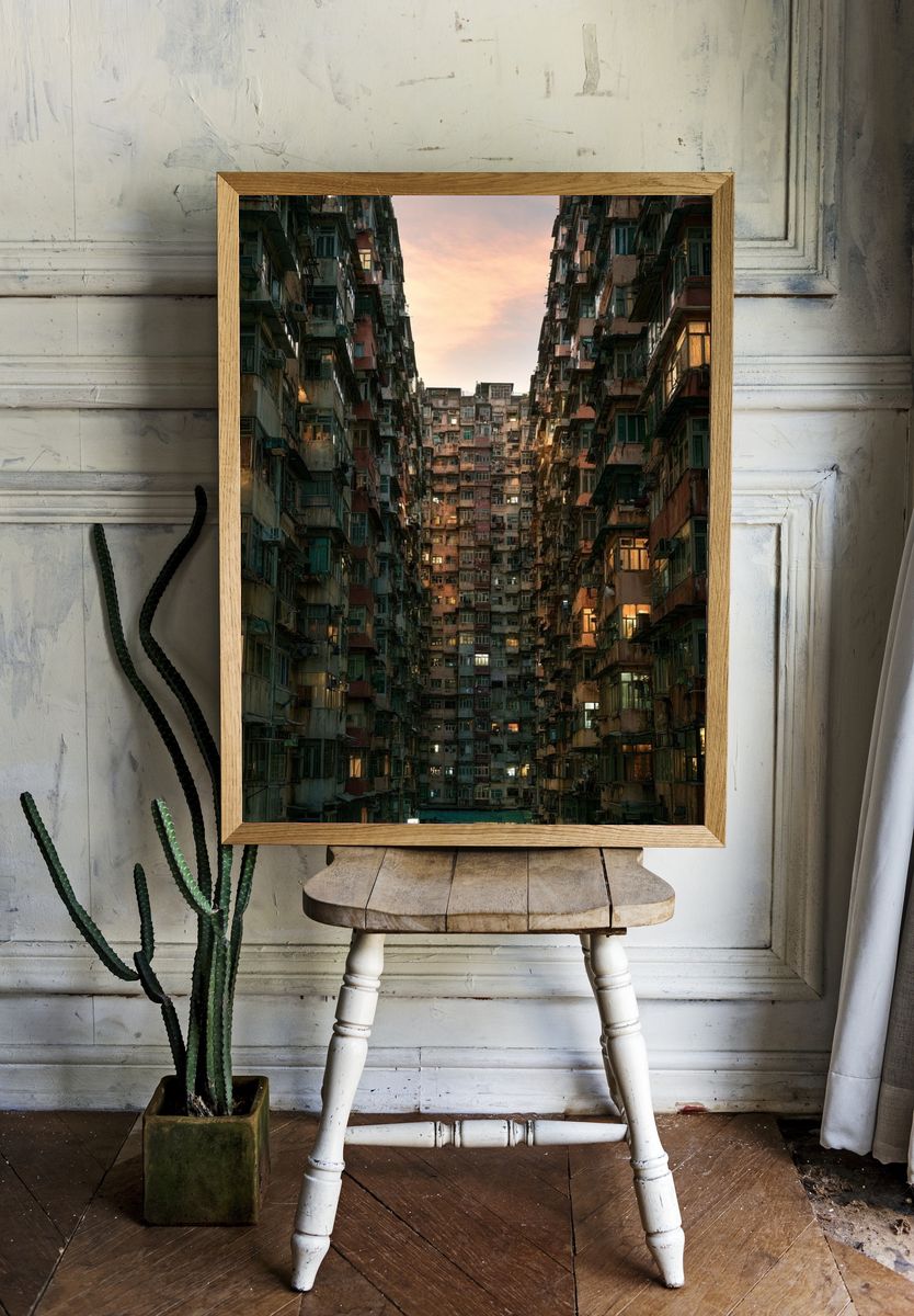 Dense Urban Apartment Blocks Poster. room preview