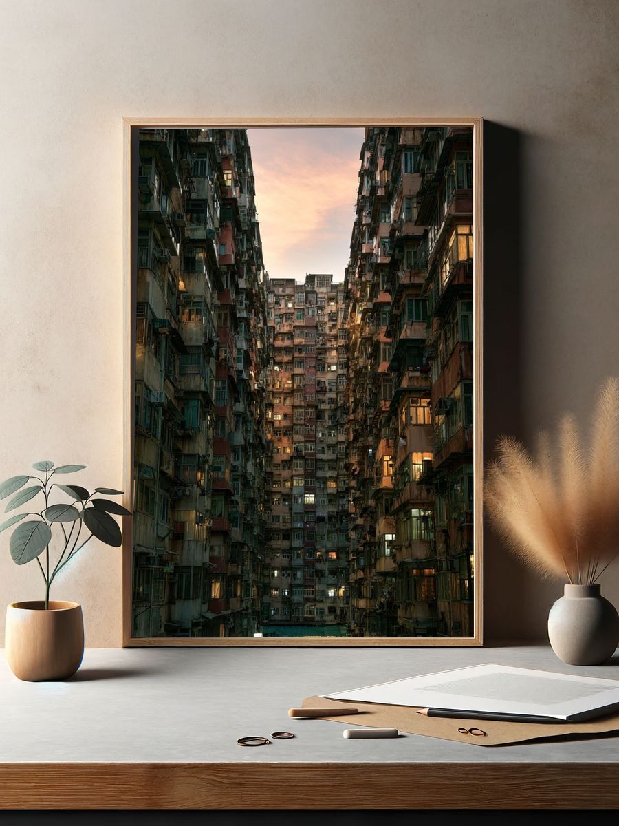 Dense Urban Apartment Blocks Poster. — room view 2
