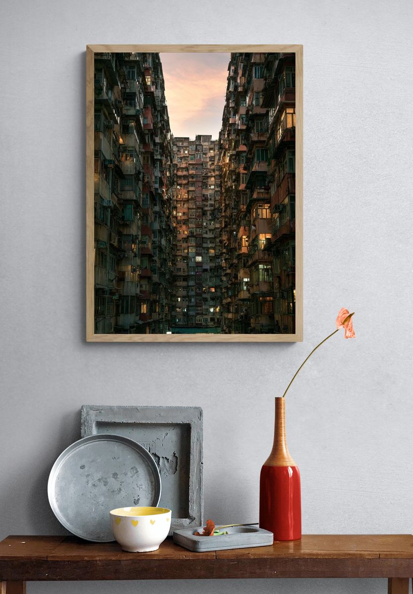 Dense Urban Apartment Blocks Poster. — room view 3