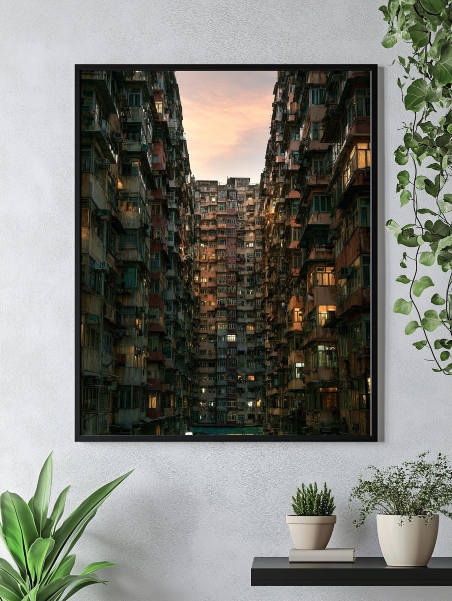 Dense Urban Apartment Blocks Poster. — room view 4