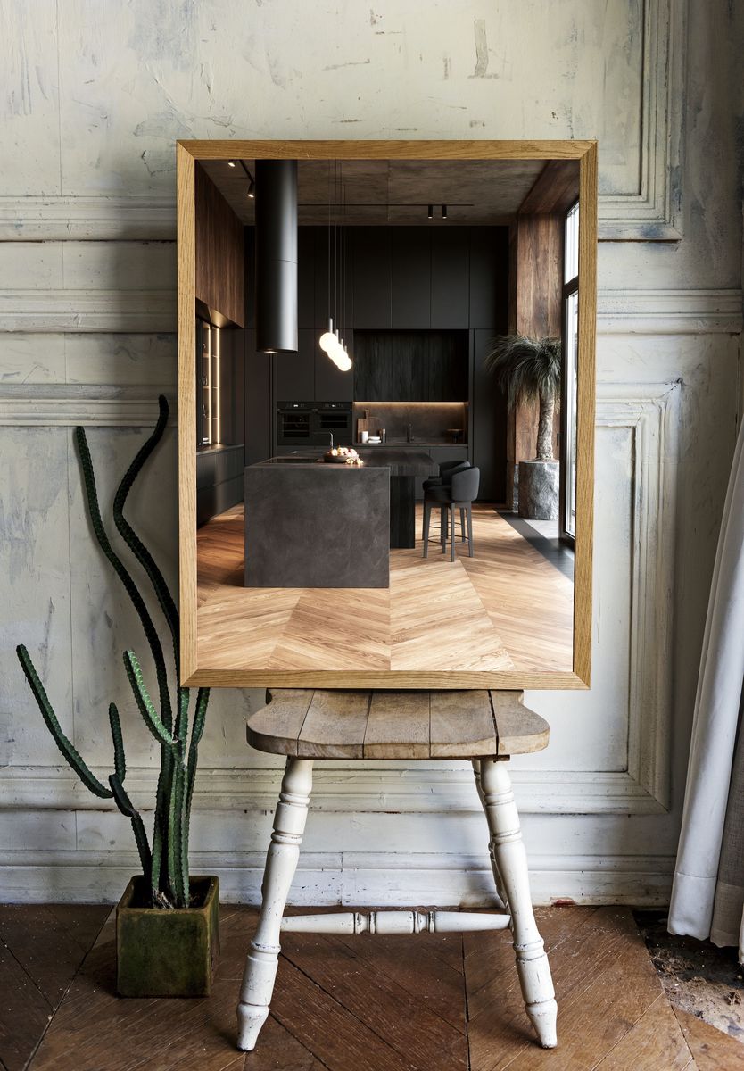 Modern Dark Kitchen Interior Print. room preview