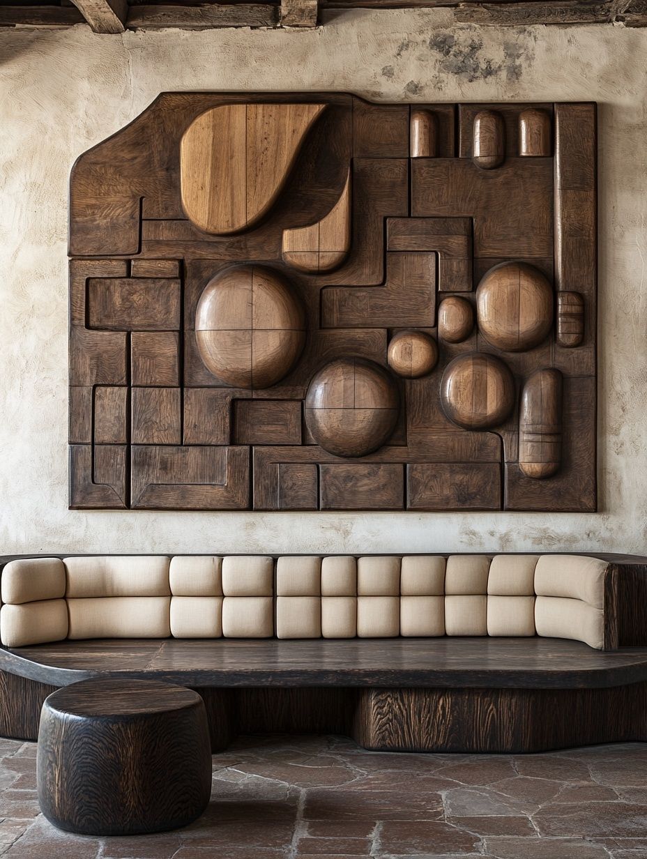 Wooden Relief Interior Poster. poster — architecture art