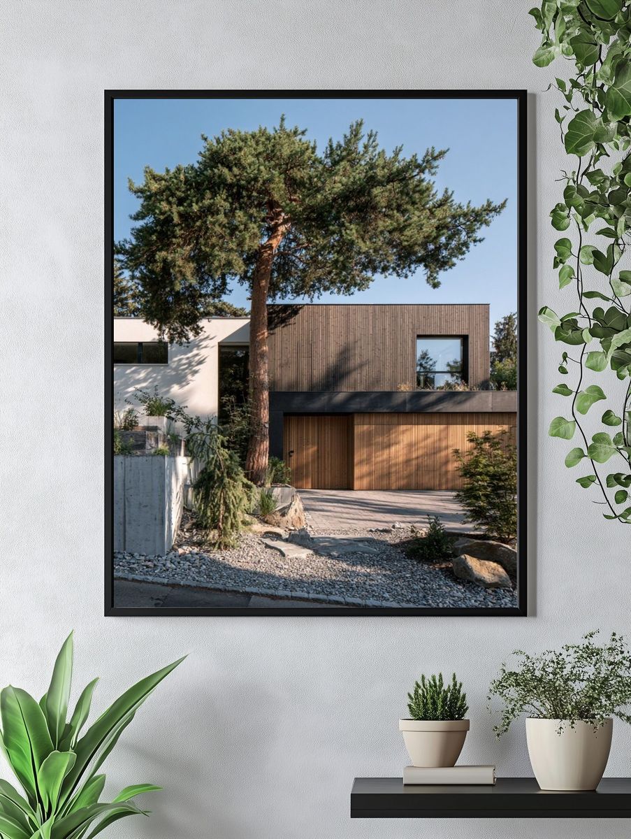 Modern House in Pines Photography Poster. — room view 4