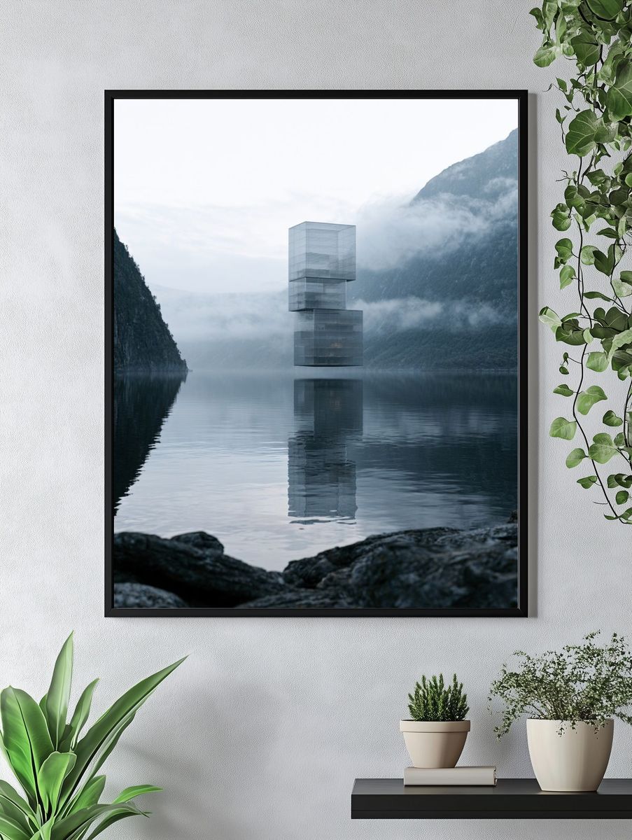 Misty Fjord Glass Tower Print. — room view 4