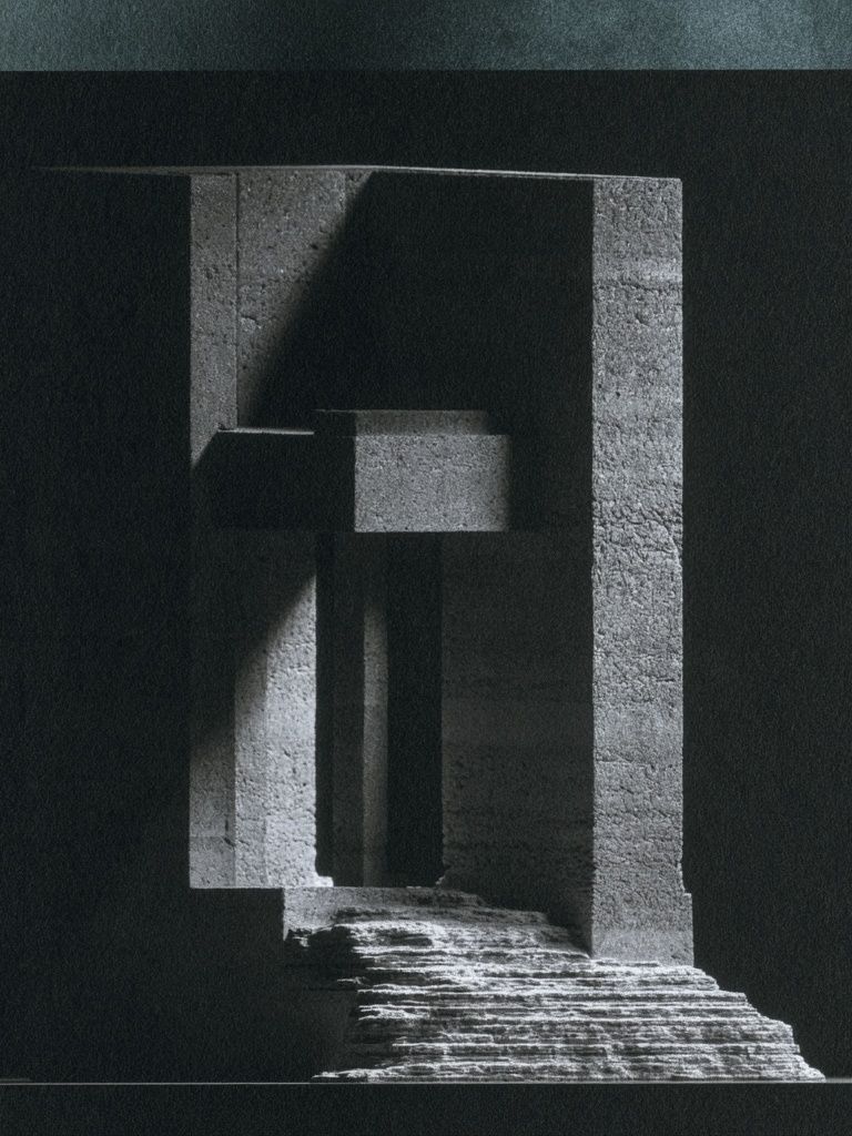Monolithic Stone Passage Poster. poster — architecture art