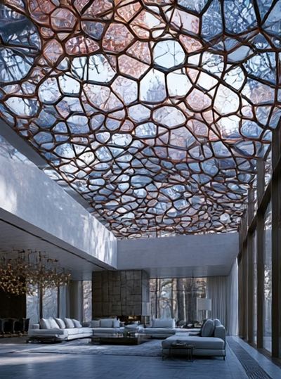 Modern Atrium Interior Photography Poster.
