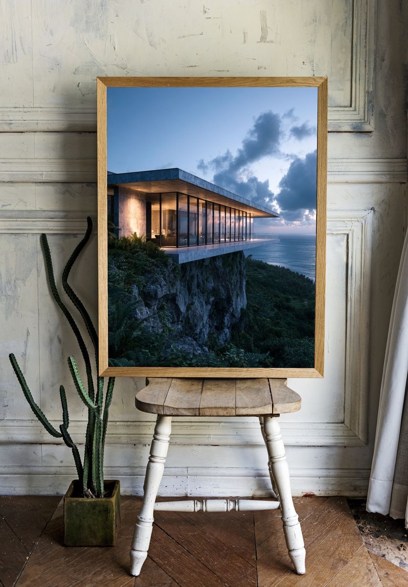 Cliffside Modern Villa Poster. — room view 1