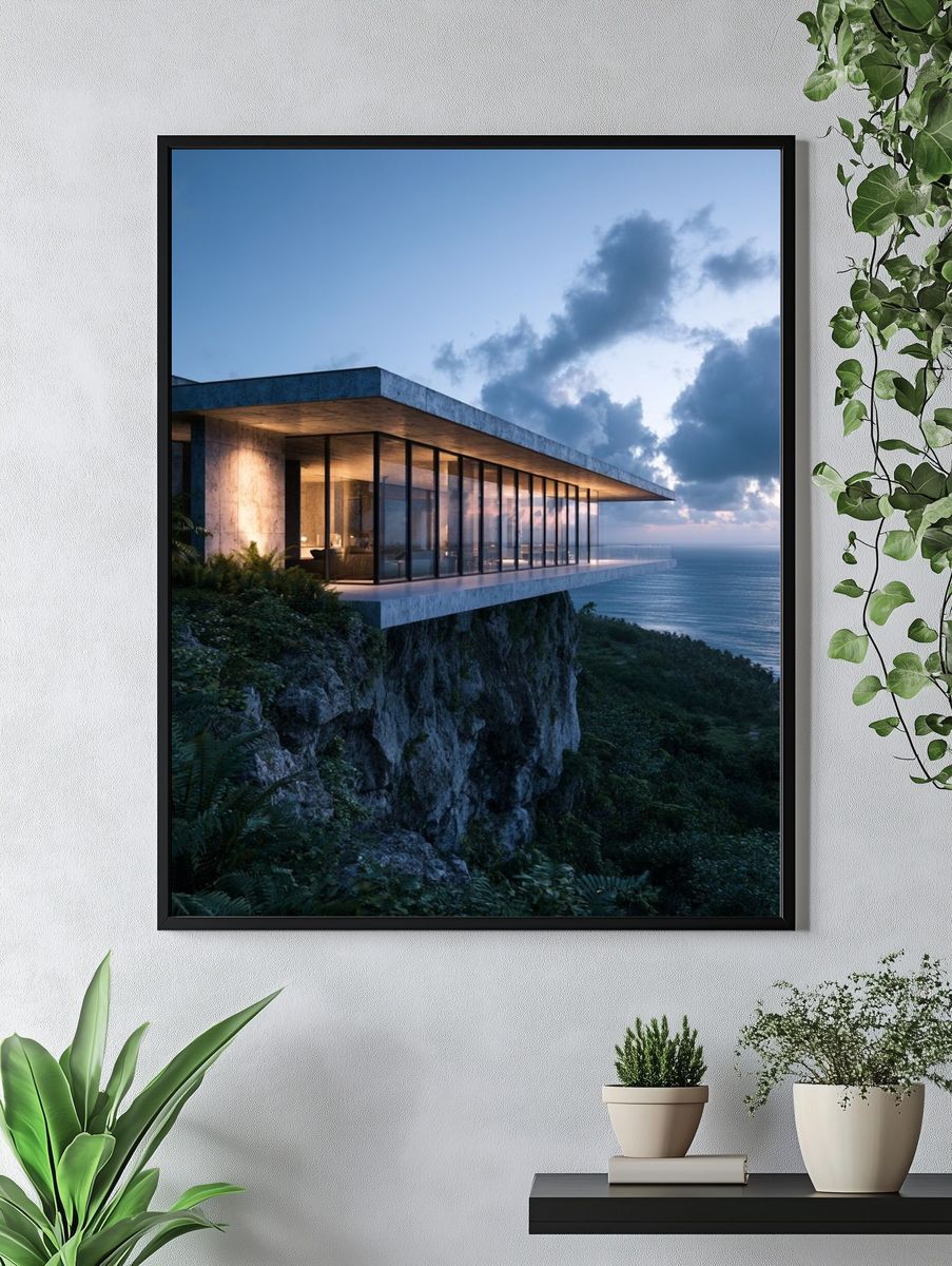 Cliffside Modern Villa Poster. — room view 4
