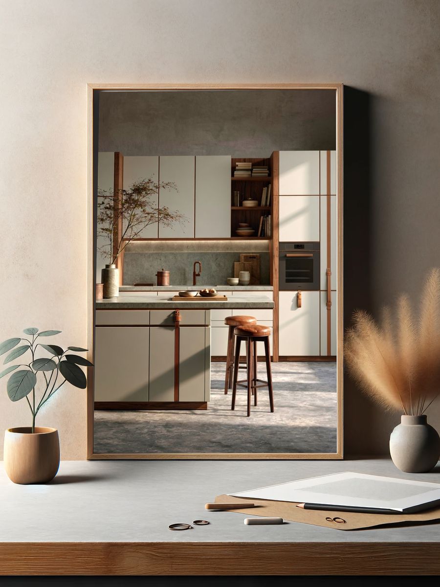 Japandi Kitchen Interior Print. — room view 2