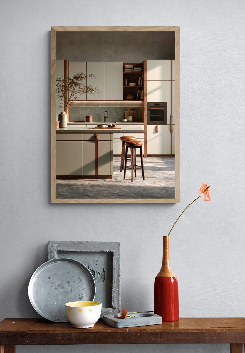 Japandi Kitchen Interior Print. — room view 3