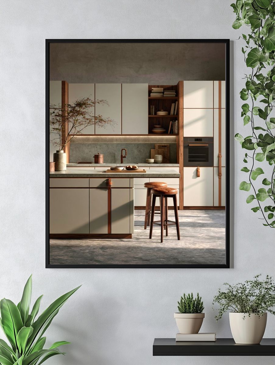 Japandi Kitchen Interior Print. — room view 4