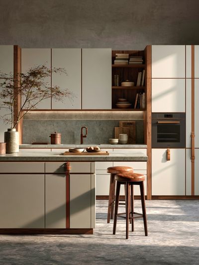 Japandi Kitchen Interior Print. poster print