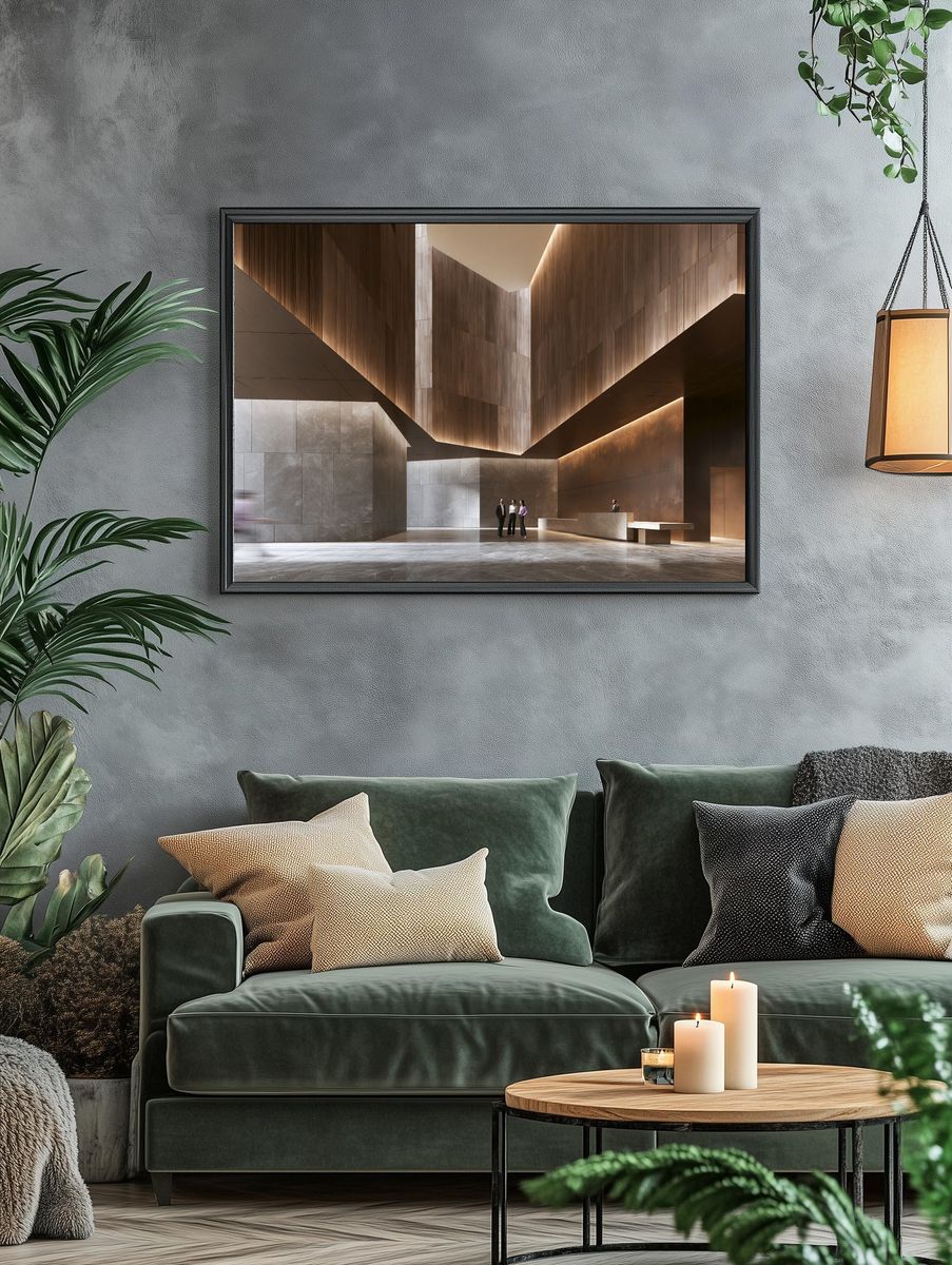 Modern Atrium Interior Poster. — room view 4