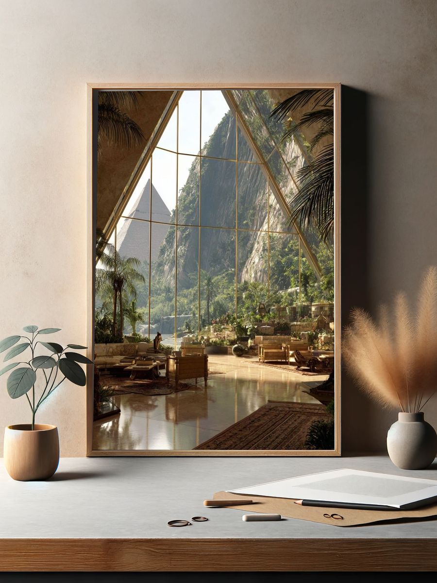 Tropical Atrium Oasis Photography Poster. — room view 2