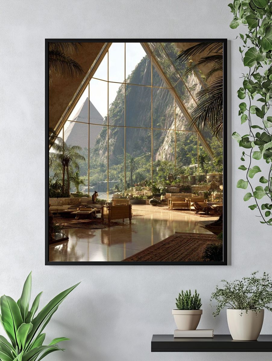 Tropical Atrium Oasis Photography Poster. — room view 4