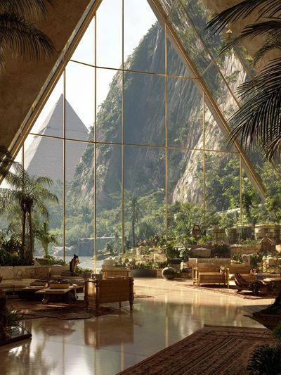 Tropical Atrium Oasis Photography Poster. poster