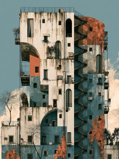 Surreal Tower Architecture Print.