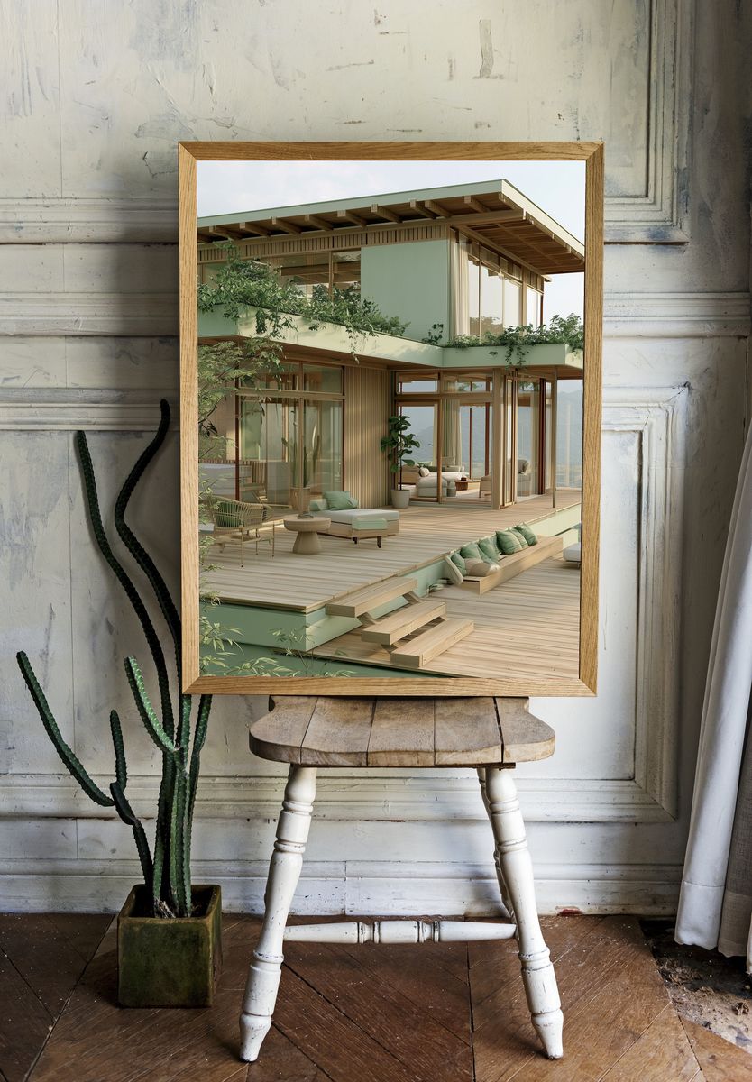 Modern Mountain Villa Photography Poster. room preview