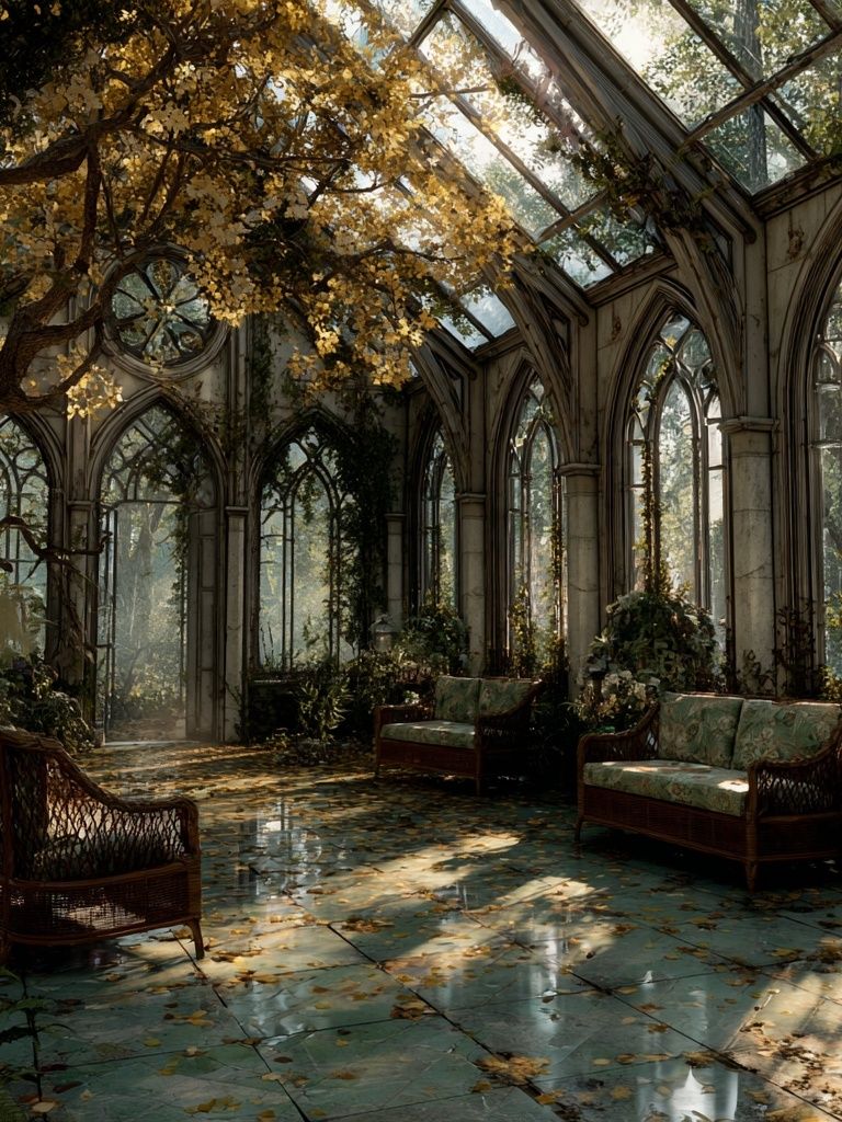 Enchanted Conservatory Interior Print. poster — architecture art