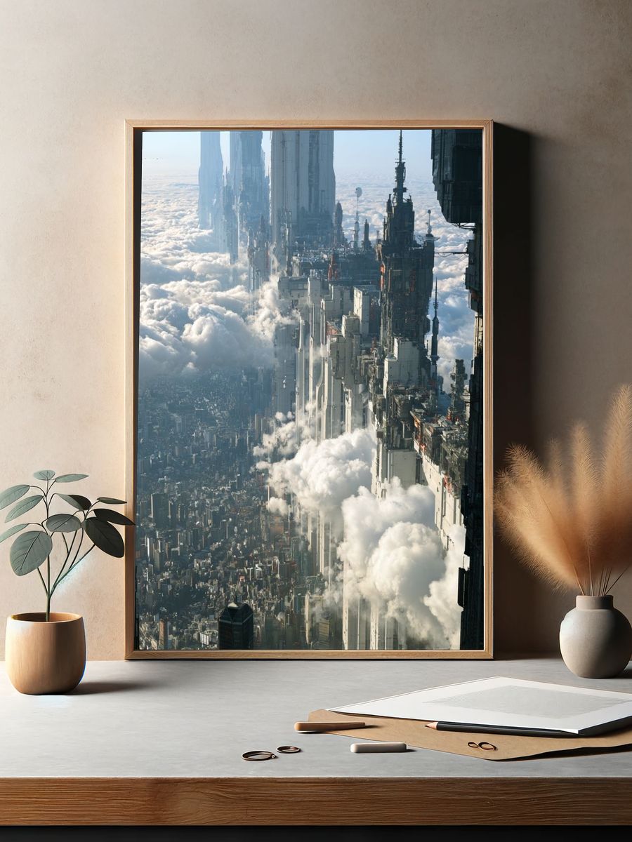 Cloud City Skyline Sci-Fi Poster. — room view 2