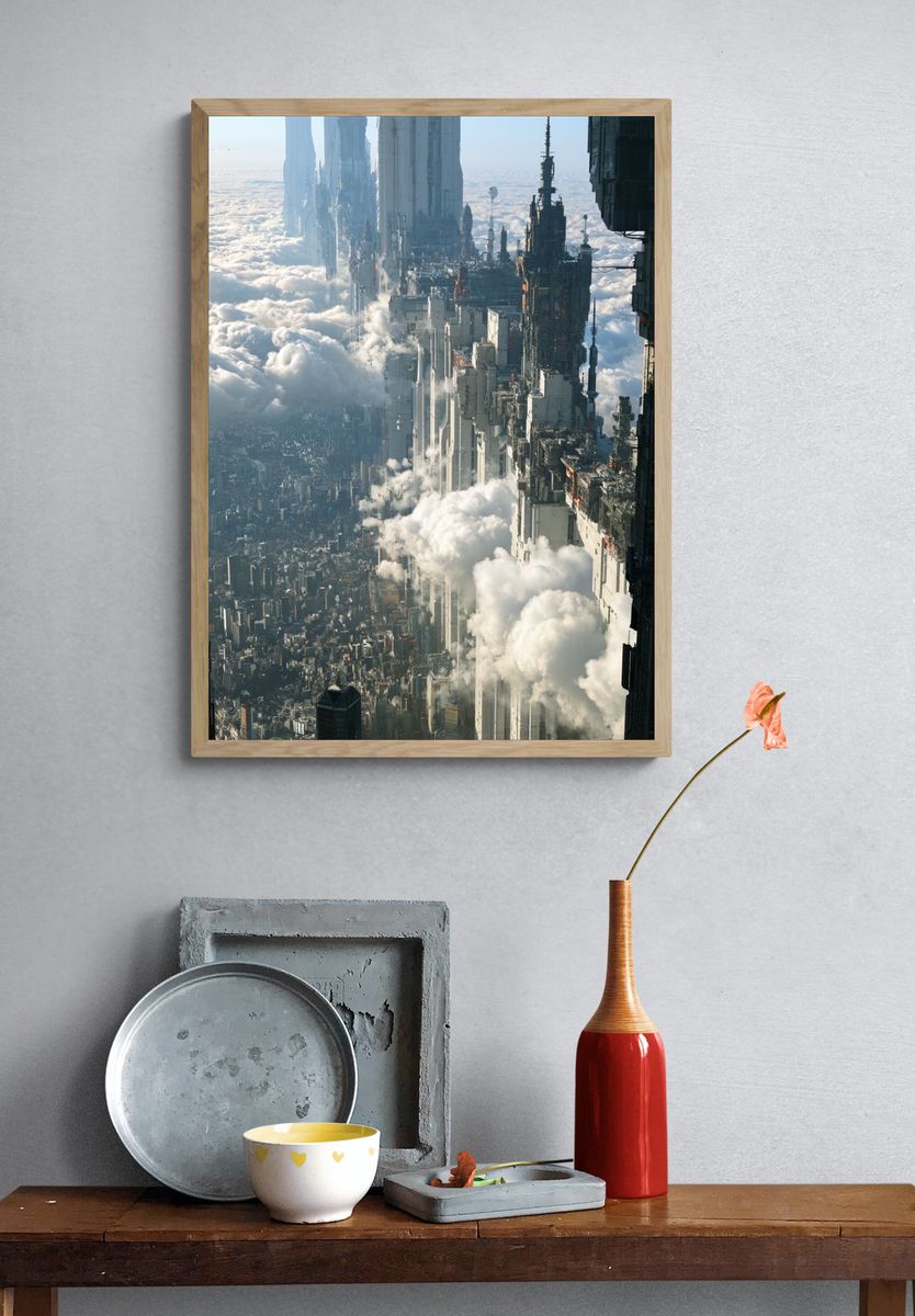 Cloud City Skyline Sci-Fi Poster. — room view 3