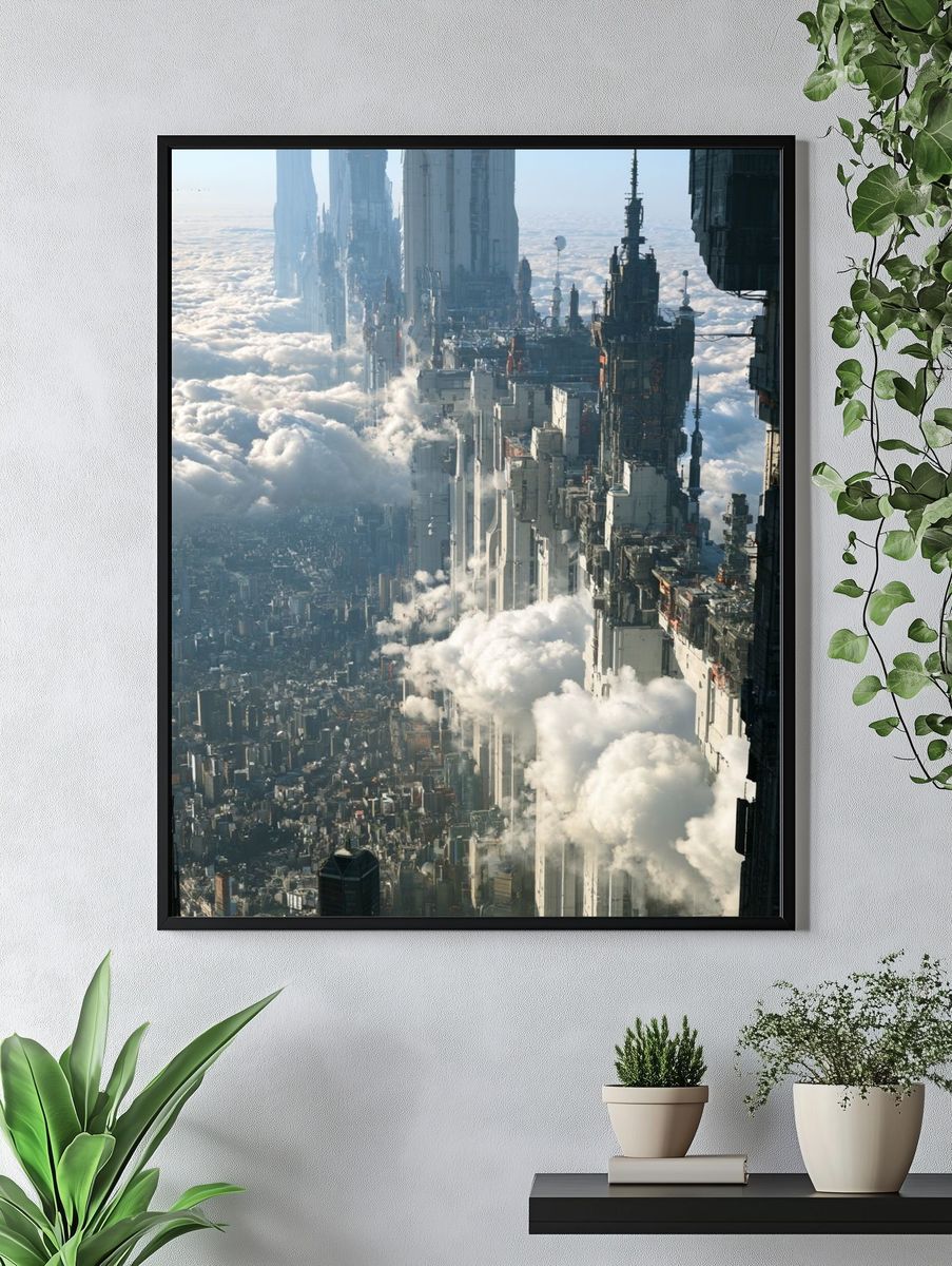 Cloud City Skyline Sci-Fi Poster. — room view 4