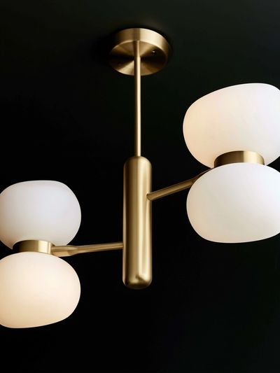 Modern Brass Ceiling Light Poster.