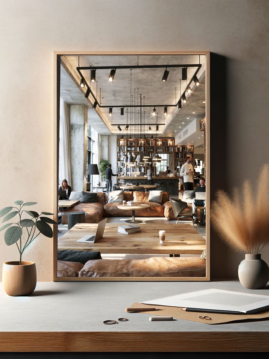 Modern Loft Library Interior Print. — room view 2