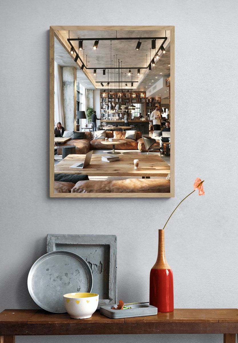 Modern Loft Library Interior Print. — room view 3