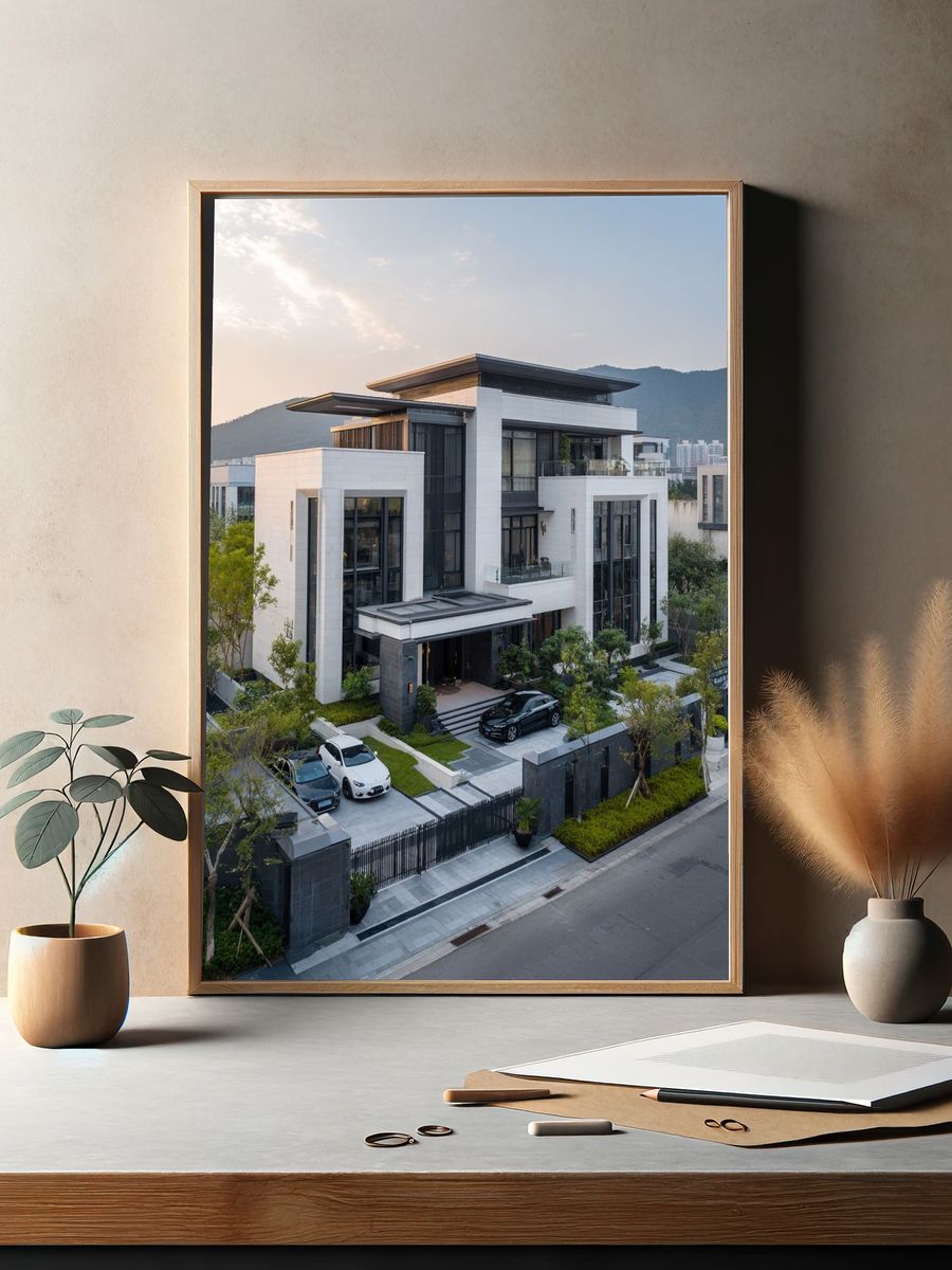 Modern Architecture — Luxury Home Print. — room view 2