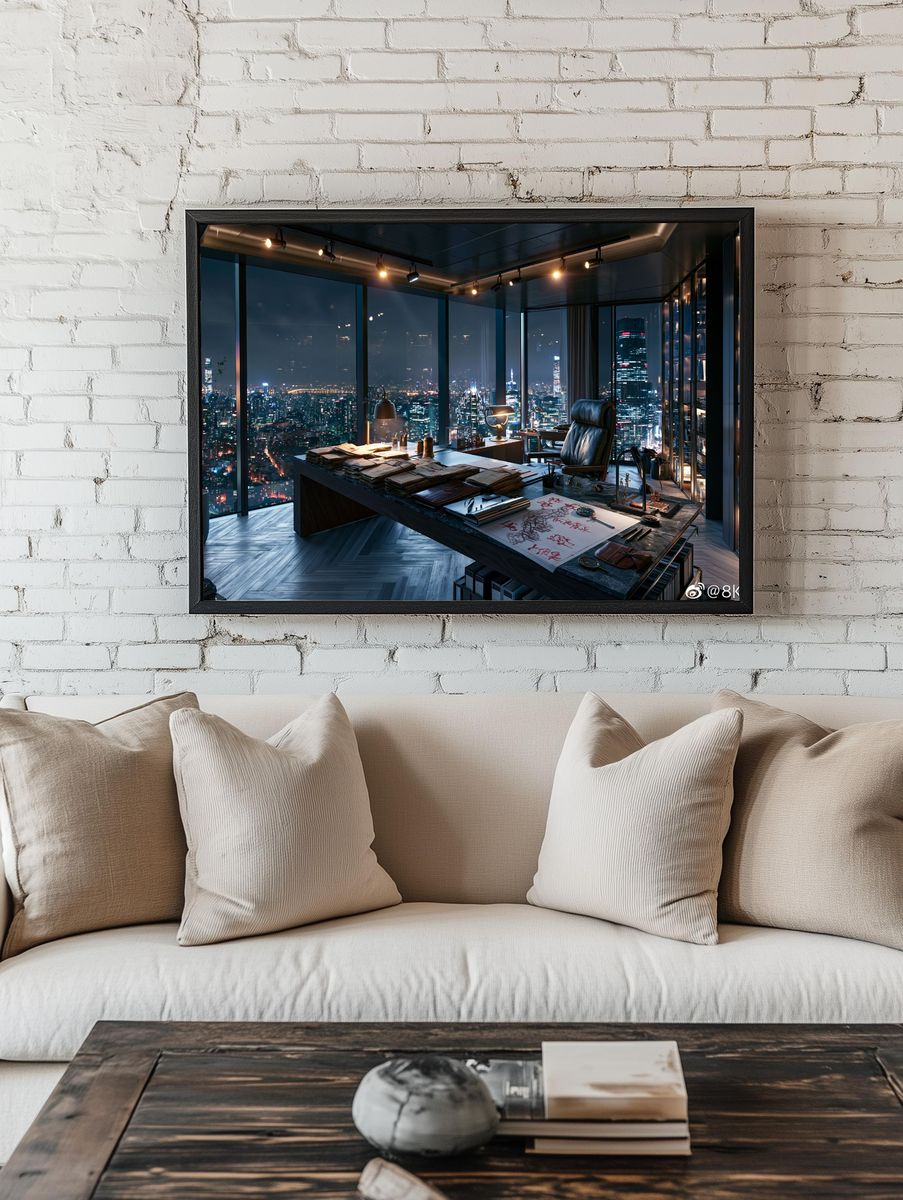 Night City Office Interior Poster. room preview