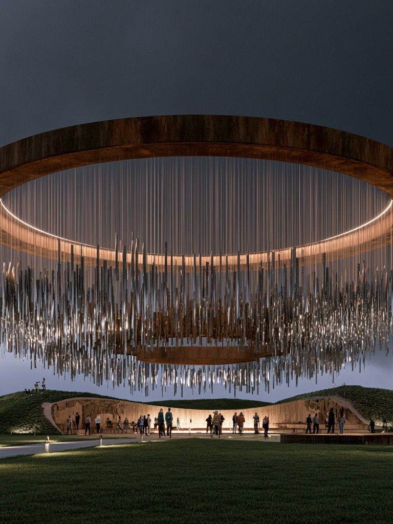 Futuristic Ring Pavilion Architecture Poster. poster — architecture art