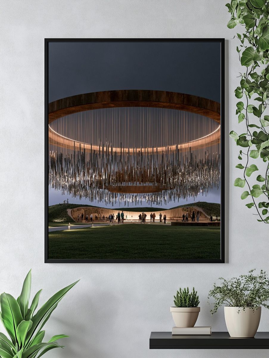 Futuristic Ring Pavilion Architecture Poster. — room view 4