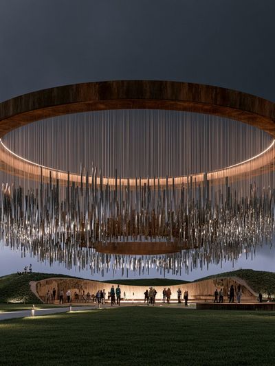 Futuristic Ring Pavilion Architecture Poster. poster