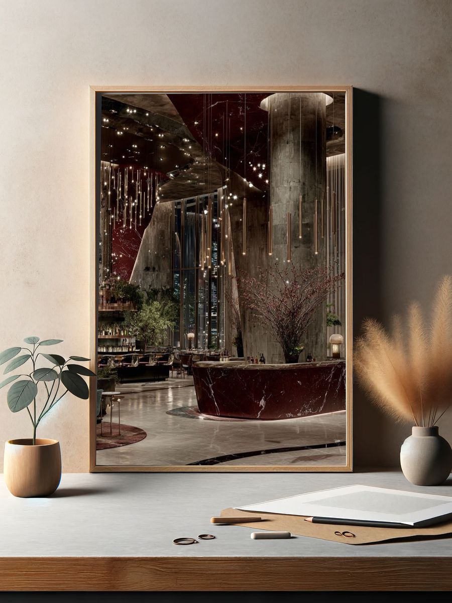 Luxury Hotel Lobby Photography Poster. — room view 2