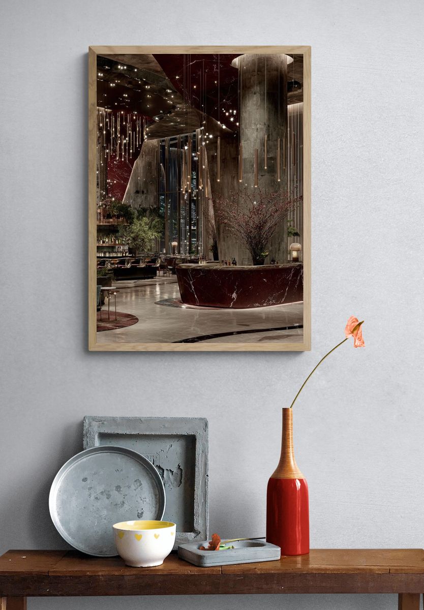 Luxury Hotel Lobby Photography Poster. — room view 3