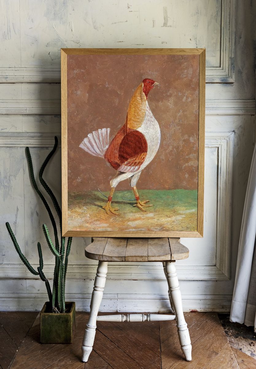 Elegant Rooster — Fine Art Print. — room view 1