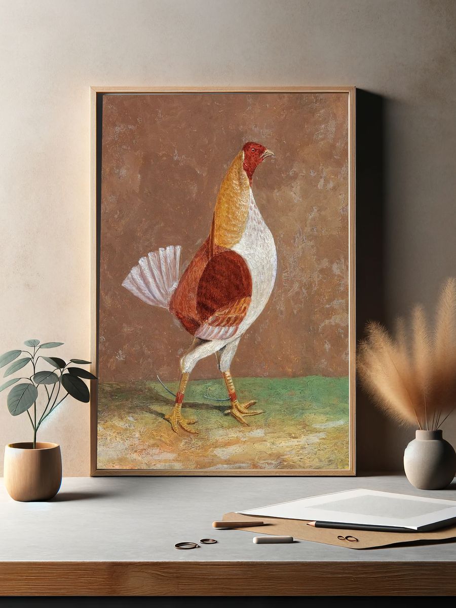 Elegant Rooster — Fine Art Print. — room view 2