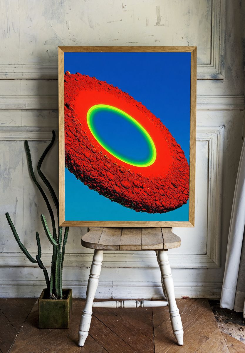 Abstract Red and Green Ring Poster. — room view 1